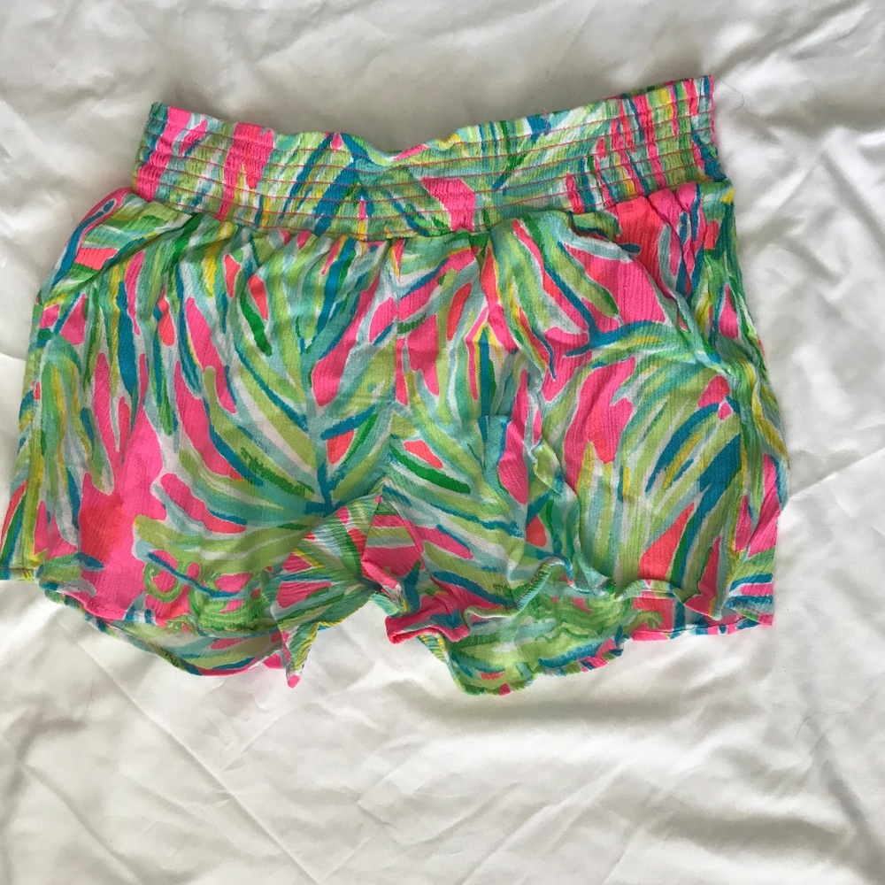Lilly Pulitzer Pink Tropical Storm Beach Shorts